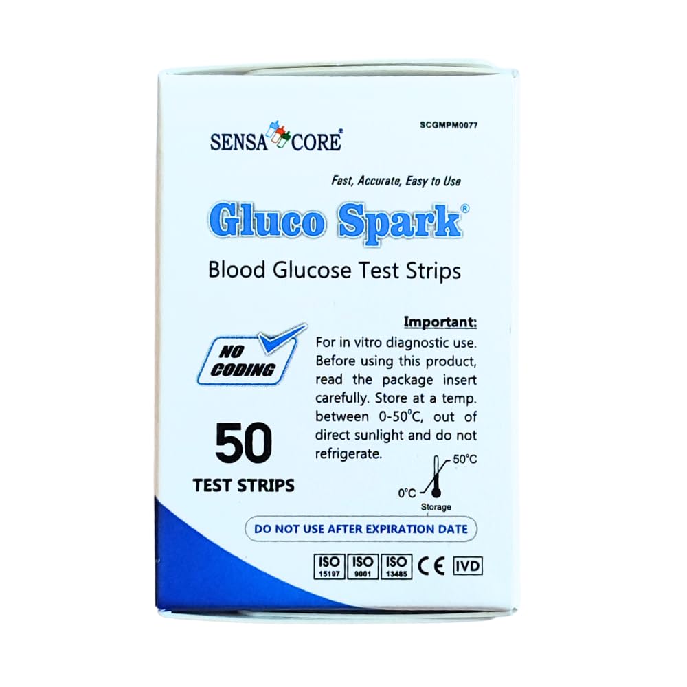B-Arm Gluco Spark Blood Glucometer Strips (Pack Of 50) | Compatible Only With Gluco Spark Blood Glucose Monitor & Not With Any Other Sugar Test Machine | Diabetic Test Strips B-Arm Gluco Spark Blood Glucometer Strips (Pack Of 50) | Compatible Only With Gluco Spark Blood Glucose Monitor & Not With Any Other Sugar Test Machine | Diabetic Test Strips