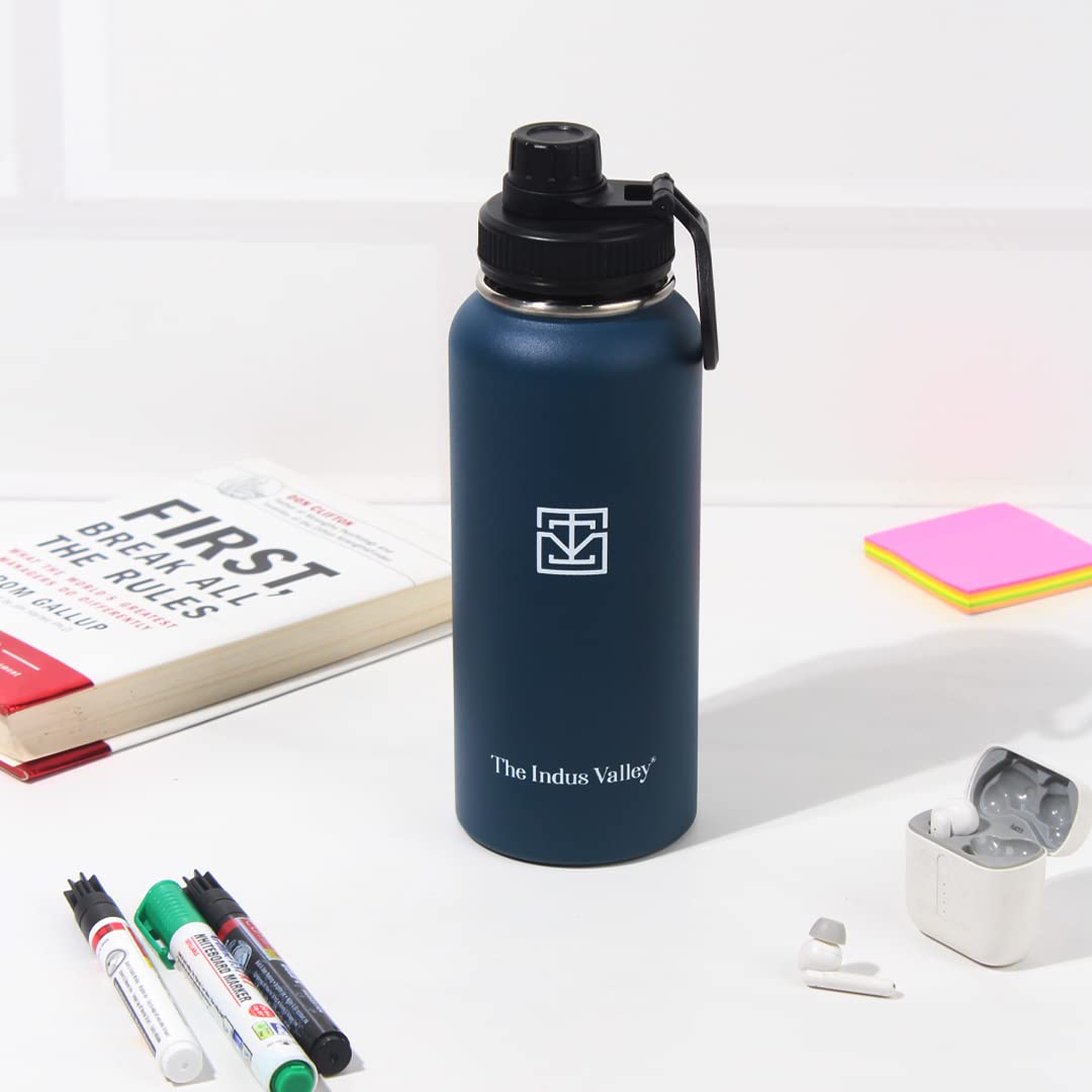 Pro-hydro Vacuum Insulated Stainless Steel Wide Mouth Bottle For School, College, Office With Handle - Blue, 1 Liter | 304 Grade SS, Double Walled, Hot & Cold Temperature, Leak Proof, BPA-free Pro-hydro Vacuum Insulated Stainless Steel Wide Mouth Bottle For School, College, Office With Handle - Blue, 1 Liter | 304 Grade SS, Double Walled, Hot & Cold Temperature, Leak Proof, BPA-free