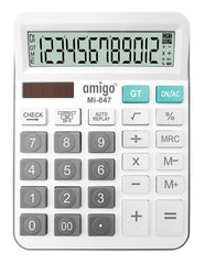 Amigo MI-847 Desktop Calculator With 12 Digit Display, Auto Replay, Percentage, GT And On/Ac Functions