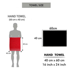 Cloth Fusion 100% Cotton Hand Towels 575 Gsm | Soft & Absorbent Gym Towel For Men Workout (Multicolour)- Set Of 6
