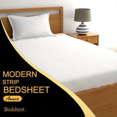 Glace Cotton 1 Single Bedsheet With 1 Pillow Cover - 60 X 90 Inches, White | Comfort Fabric Bedsheet Home, Hotel & Guest House
