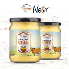 100% Natural A2 Gir Cow Ghee By Netar | Rich In Vitamins A & E Healthy Desi Ghee For Glowing Skin | 1 Litre (500ml * 2) 33.8 Ounce | Jar Pack