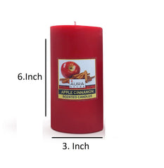 APPLE CINNAMON HIGHLY FRAGRANCE PILLAR CANDLE | 3INCH*6INCH EACH CANDLE