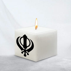 3 INCH SQUARE CANDLE UNSCENTED PILLAR KHALSA CANDLE | BURNING TIME 35 HOURS