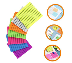 Transparent Memo Sticky Notes, 50 Sheets Sticky Pet Note, Line Designed - Multicolor