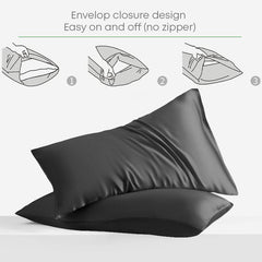 Elastic Fitted King Size Bedsheet With 2 Pillow Cover - 72 X 78 Inches, Charcoal Grey | 400 Thread Count Silky Soft | Naturally Soft, Breathable, & Skin-Friendly