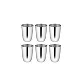 High Grade Stainless Steel Majestic Glass 6 Pcs, Silver | Easy To Clean & Dishwasher Safe