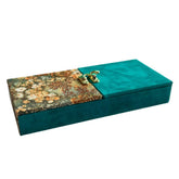 Decorative Shagun Cash Gift Box For Money Gaddi, Gifting Shagun Wedding Occasion, Jewellery | Colour - Sea Green, Set Of 1, Half Cut Design Rectangle Shape
