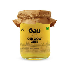 Pure Gir Cow Ghee By Gau Organics | Natural Hand Made Curd Churned Desi Ghee Good For Dishes | (500ml) 16.9 Ounce | Jar Pack
