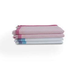 Athom Living Light Weight Cotton Premium Waffle Border Bath Towel | Pack Of 4