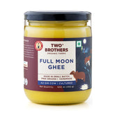 Natural Full Moon A2 Gir Cow Cultured Desi Ghee By Two Brothers Organic Farms | Naturally & Healthy Protein Fiber Desi Ghee Improves Eyesight | (500ml) 16.9 Ounce | Jar Pack