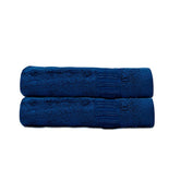 Mush Bamboo Hand Towels 600 Gsm | 100% Bamboo Gym Towel For Men & Women Workout Ultra Soft, Absorbent & Quick Dry Towel (Navy Blue)- Set Of 2