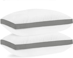 Premium Sleeping Pillow, Firm & Lofty Pillow, Size - 17 X 27 Inch | Bed Pillow For Sleeping, Microfiber Pillow, Washable | White Pillow - Set Of 2