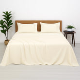 1 Single Microfiber Bedsheet With 1 Pillow Cover - 60 X 90 Inches, Ivory | Perfect For Home, Hostel & Gifting Lightweight, Breathable & Durable