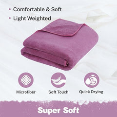 Mashur Fab Microfiber Bath Towel 450 Gsm | Ultra Soft, Quick Dry & Super Absorbent Lightweight Travel Towel (Pink)