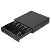 Metal 5 Bills & 3 Removable Coin Slots With Rj11 Interface Cable Automatic Cash Drawer Box For Shopping Mall, Shops, Colour - Black