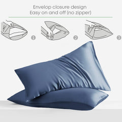 Elastic Fitted King Size Bedsheet With 2 Pillow Cover - 72 X 78 Inches, Indigo | 400 Thread Count Silky Soft | Naturally Soft, Breathable, & Skin-Friendly