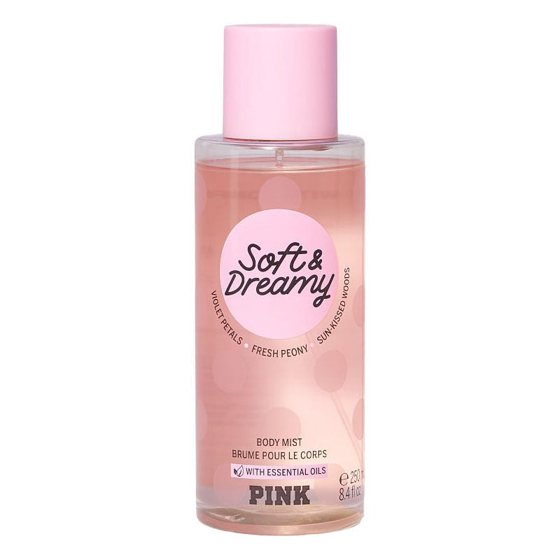 VICTORIA'S SECRET PINK SOFT & DREAMY BODY MIST 250ML 8.4 FL.OZ. WITH ESSENTIAL OILS VICTORIA'S SECRET PINK SOFT & DREAMY BODY MIST 250ML 8.4 FL.OZ. WITH ESSENTIAL OILS