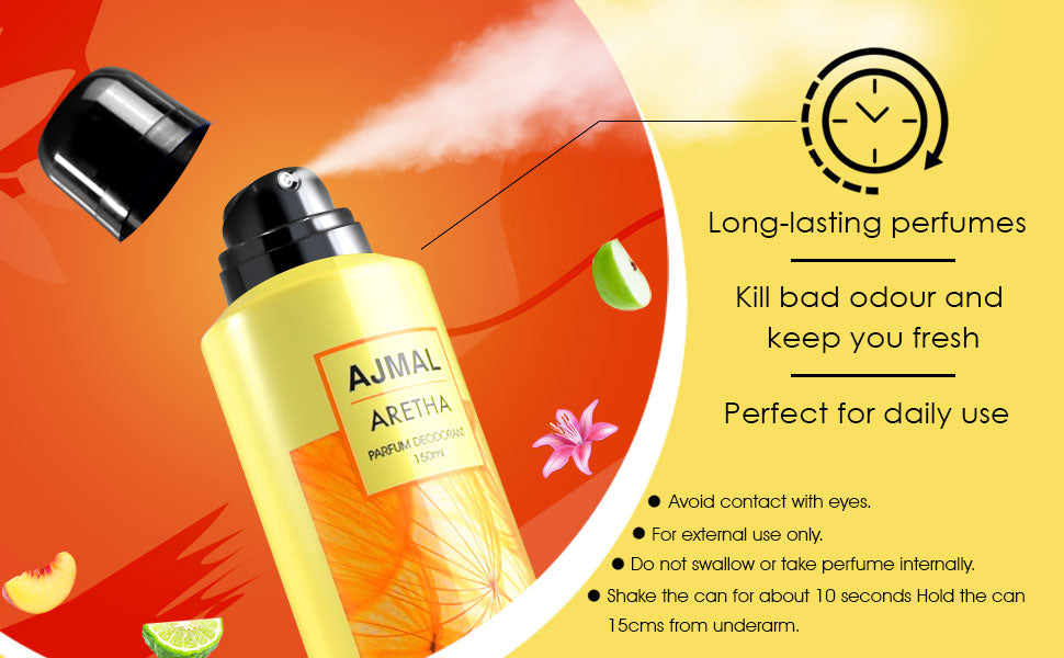 Ajmal Ascend Eau De Parfum 50ml 1.6 Fl.oz. & Aretha Deodorant 150ml 5 Fl.oz. Party Wear Gift For Men And Women Ajmal Ascend Eau De Parfum 50ml 1.6 Fl.oz. & Aretha Deodorant 150ml 5 Fl.oz. Party Wear Gift For Men And Women