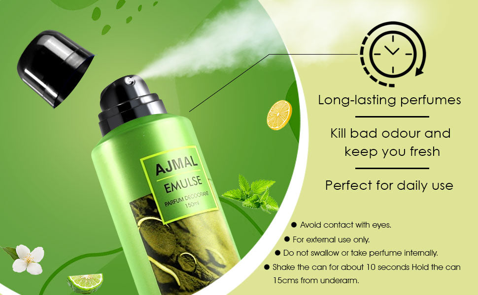 Ajmal Yearn Edp 20ml 0.6 Fl.oz. & Emulse Deodorant 150ml 5 Fl.oz. Party Wear Gift For Men And Women Como Of 2 Ajmal Yearn Edp 20ml 0.6 Fl.oz. & Emulse Deodorant 150ml 5 Fl.oz. Party Wear Gift For Men And Women Como Of 2