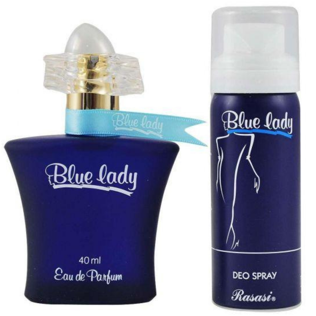 Rasasi Blue Lady Eau De Parfum 1.3 Fl.oz. + 1.6 fl.oz. With Free Deo Spray | Women Fragrance Rasasi Blue Lady Eau De Parfum 1.3 Fl.oz. + 1.6 fl.oz. With Free Deo Spray | Women Fragrance