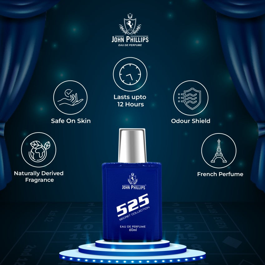 John Phillips 525 Eau De Parfum 60ml 2 Fl.oz. & Mr Blue 100ml 3.4 Fl.oz. Pack Of 2 Fragrances For Men John Phillips 525 Eau De Parfum 60ml 2 Fl.oz. & Mr Blue 100ml 3.4 Fl.oz. Pack Of 2 Fragrances For Men