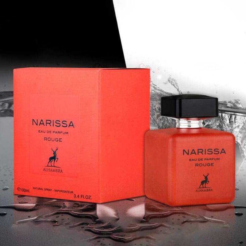 NARISSA ROUGE BY MAISON ALHAMBRA EAU DE PARFUM 100ML 3.4 FL.OZ. FOR MEN & WOMEN NARISSA ROUGE BY MAISON ALHAMBRA EAU DE PARFUM 100ML 3.4 FL.OZ. FOR MEN & WOMEN