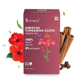 Teabox Hibiscus Cinnamon Clove Green Tea - 100gm, 3.5 Ounce | Natural Hibiscus, Cinnamon & Clove - Antioxidant Rich, Improves Immunity | Low Caffeine, 0% Bitterness