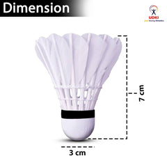 Udki No.A5 Badminton Shuttlecocks White Feather , Speed 77 | For Professional Players , Pack of 12