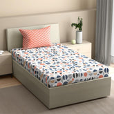 Cotton Elastic Fitted Single Bedsheet With 1 Pillow Cover | 72 X 30 Inches, Multicolor - Breathable & Durable, Soft & Perfect For All Seasons