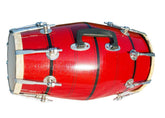 Wooden Musical Dholak Instrument Drum Nuts & Bolt - Red | Perfectly Symmetric Round Dholak - Dholak For Festival, Wedding, Satsang | Very Easy To Tune