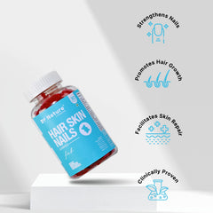 By Nature Hair Skin & Nails Vitamin Gummies , With Biotin, Folic Acid, Vitamin A, C, E, B6, B7, B9 & B12 For Hair Growth, Glowing Skin & Strong Nails | 30 Capsules , 50gm 0.1lbs