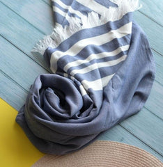 Madake Bamboo Ultra Soft & Thin Turkish Towel 454 Gsm | Quick Dry, Super Absorbent | Extra Large Bath Towel For Men & Women (Powder Blue)