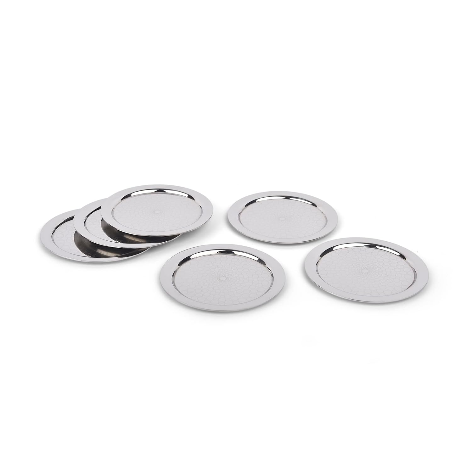 Stainless Steel Polka Flower Tumbler Coaster 6 Pcs Set | Coasters For Tumbler - Kitchen Dining Serving & Desk Coaster Stainless Steel Polka Flower Tumbler Coaster 6 Pcs Set | Coasters For Tumbler - Kitchen Dining Serving & Desk Coaster