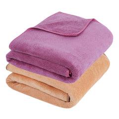 Fezora Microfiber Bath Towel 400 Gsm | For Men & Women Soft & Absorbent Weft Knitting Towels | Quick Dry Large Size Towel (Wine & Beige) - 2 Piece