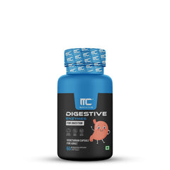 Muscle Club Digestive Enzymes Supplement Supports Gut Health, Digestion & Immune Function Amylase, Lipase, Protease, Cellulase, Lactase, Bromelain | 60 Capsules, 100gm 0.2lbs