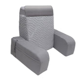 Comfortable Backrest & Reading Pillow, Cushion For Backrest & Armrest, Zag Grey Color - X Large Size | Foam Back Rest Support With High Armrest, Removable Velvet Cover - Pack Of 1