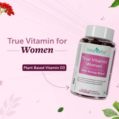Neuherbs True Vitamin Plant Based Multivitamin For Women With 13 Vitamins & 9 Minerals With Herbs To Support Beauty, Bones & Daily Wellness , Gluten Free | 30 Tablets , 50gm 0.1lbs