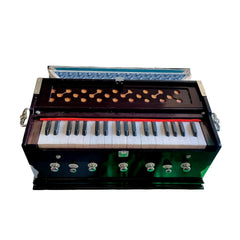 Musical Instrument Harmonium - 7 Stopper, 39 Keys, Double Bellow, Two Reeds (Base- Male) | 440v Tunned - Two Side Carry Handle