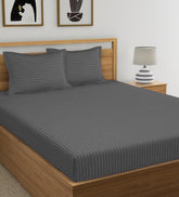 1 Double Bedsheet With 2 Matching Pillow Cover - 90 X 90 Inches, Grey | Comfort Fabric Bedsheet Home, Hotel & Guest House
