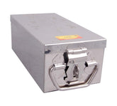 Stainless Steel Jewellery Box Bank Locker Safe Storage Cash Peti Bank Box Container 8 - Inch, Printed Laser Design, Silver