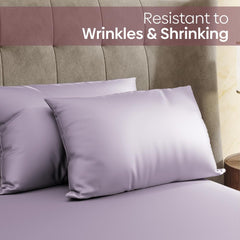 Satin Bedsheets For King Size With 2 Pillow Covers - 108 X 90 Inches, Serene Lilac | Elegance & Comfort Redefended | 300 Thread Count