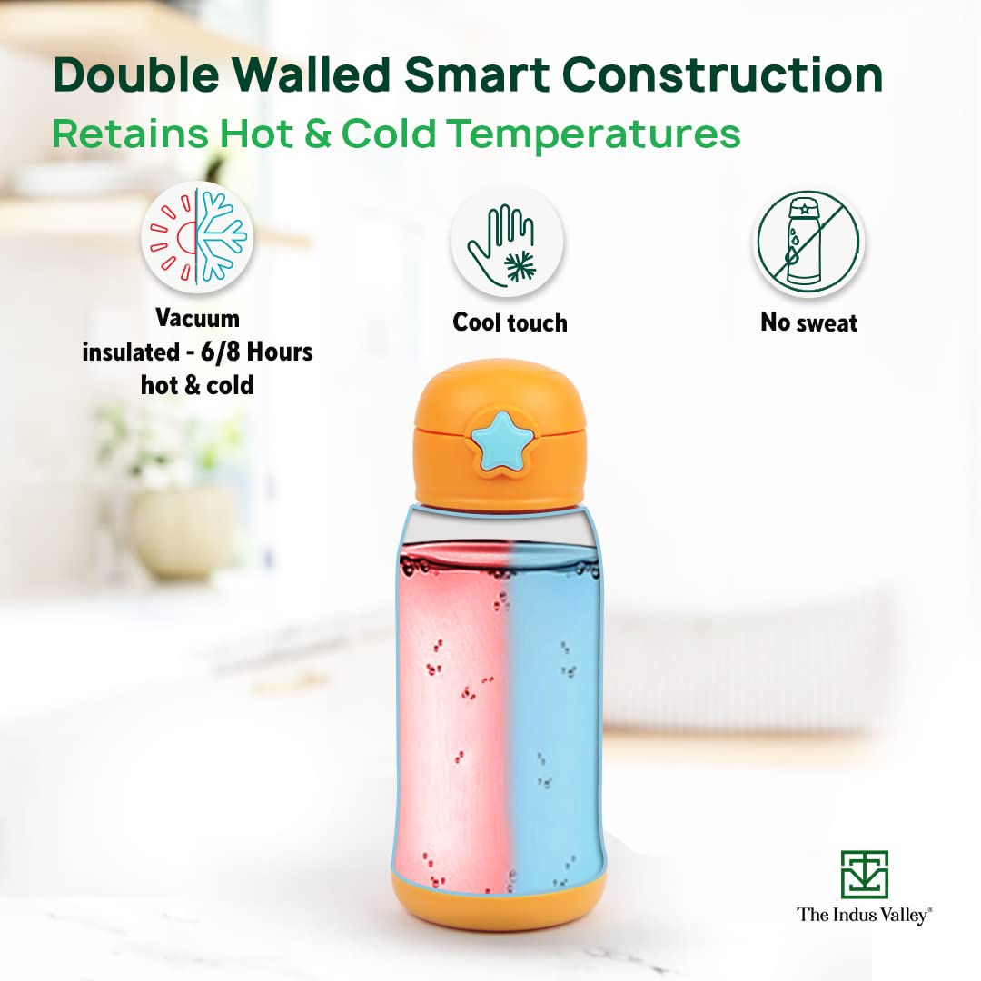 Pro-Hydro Vacuum Insulated Kids Sippy With 2 Lids - Food Grade Stainless Steel | Leak Proof, BPA Free 450ml, Dark Blue Pro-Hydro Vacuum Insulated Kids Sippy With 2 Lids - Food Grade Stainless Steel | Leak Proof, BPA Free 450ml, Dark Blue