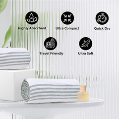 The Better Home Cotton Large Size Bath Towel 600 Gsm | Soft Towel For Men Women Anti-Odour High Absorbency Quick Dry Towel (Grey) - 2 Pcs