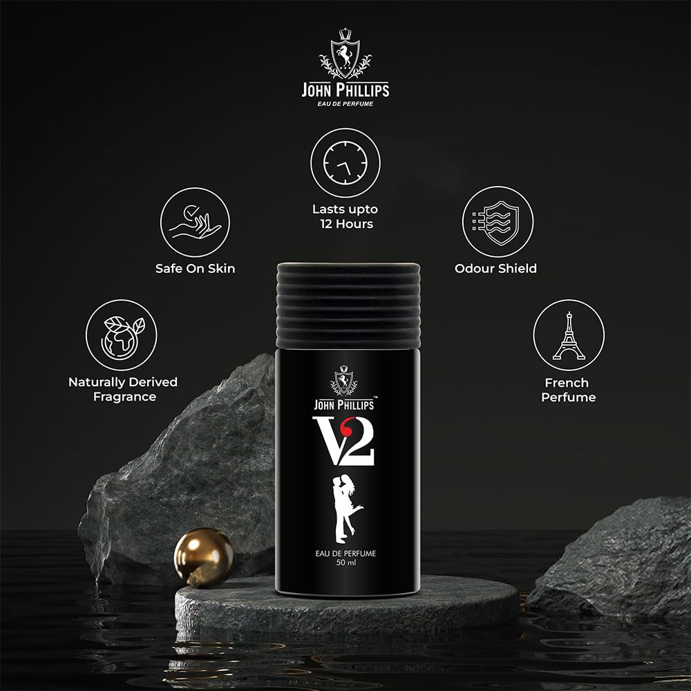 John Phillips Black Cherry 100ml 3.4 Fl.oz. & V2 Eau De Parfum 50ml 1.6 Fl.oz. Combo Of 2 For Unisex John Phillips Black Cherry 100ml 3.4 Fl.oz. & V2 Eau De Parfum 50ml 1.6 Fl.oz. Combo Of 2 For Unisex