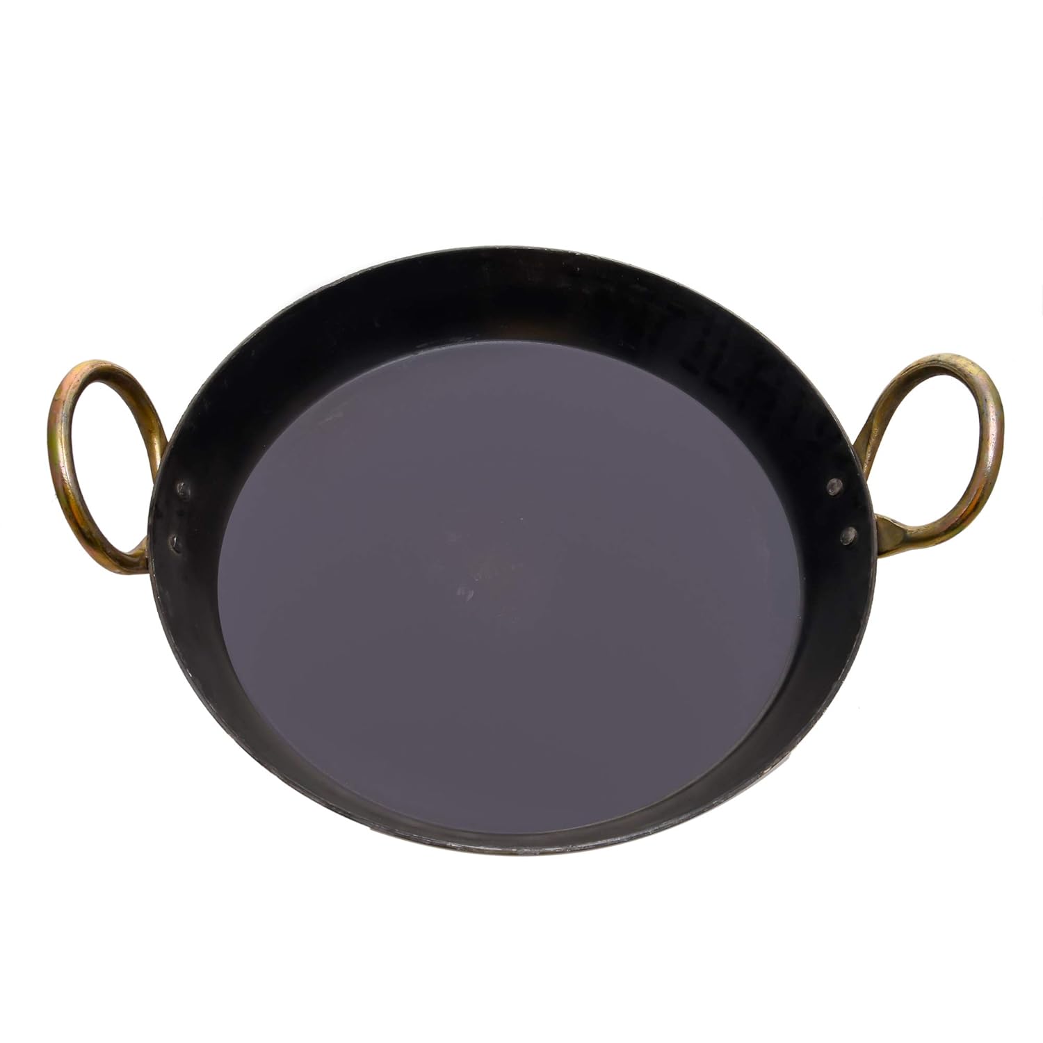 Heavy Base Black Cast Iron Flat Kadai - 12 Inches | Tavi, Fry Pan, Tai For Making Jalebi, Dal Tadka - Gas Stovetop Compatible Heavy Base Black Cast Iron Flat Kadai - 12 Inches | Tavi, Fry Pan, Tai For Making Jalebi, Dal Tadka - Gas Stovetop Compatible