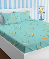 100% Microfiber Double Bed Bedsheets With 2 Matching Pillow Covers | 90 X 90 Inches, Sea Green - Summer Breathable & Wrinkle Free | Ideal For House-Bedroom, Guest Room Bedsheet