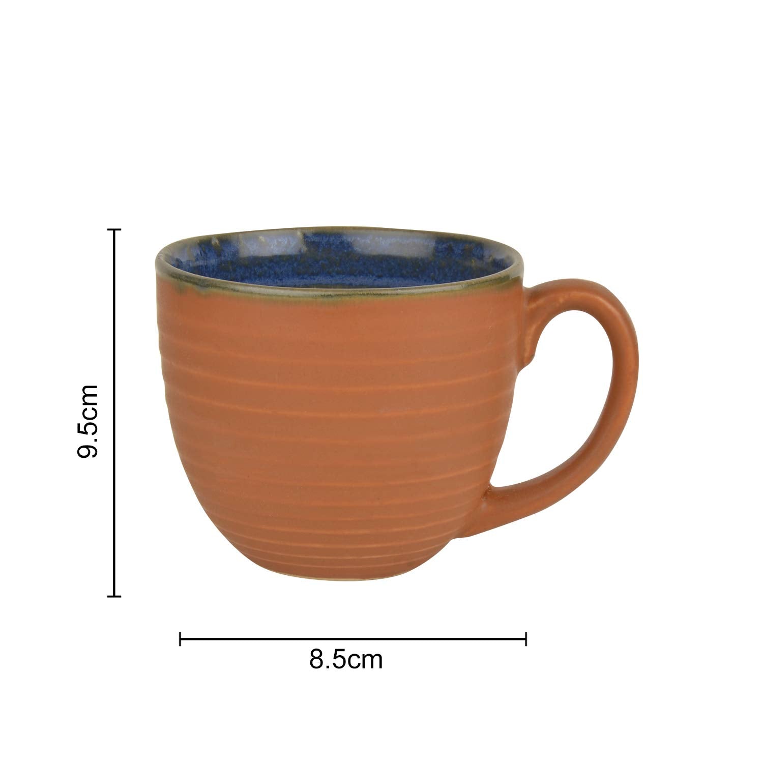 Handcrafted Ceramic Soup Bowls With Handle Set Of 4 - 350ml Each, Terracotta | Soup Cups - Maggi Bowls - Cereal Serving Bowls Handcrafted Ceramic Soup Bowls With Handle Set Of 4 - 350ml Each, Terracotta | Soup Cups - Maggi Bowls - Cereal Serving Bowls