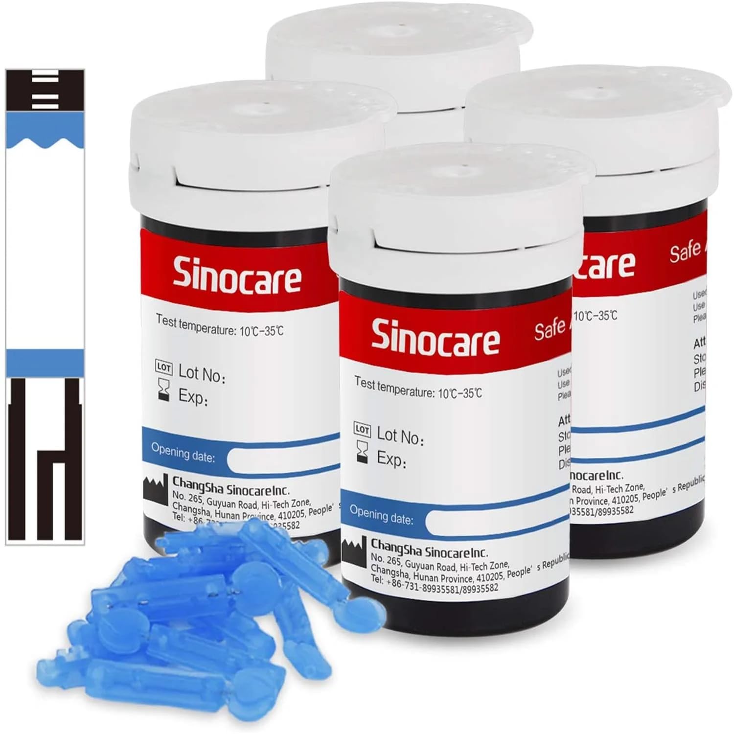 Sinocare Safe AQ Blood Glucose Test Strips, Box Of 100 | Works With Safe AQ Glucometer Only - Lancets Not Included | Blood Glucose Monitor Strips, Pack Of 100 Sinocare Safe AQ Blood Glucose Test Strips, Box Of 100 | Works With Safe AQ Glucometer Only - Lancets Not Included | Blood Glucose Monitor Strips, Pack Of 100