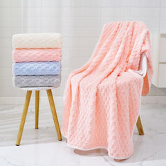 HomeCloud Microfiber Soft & Fuffy Bath & Face Towel 400 Gsm With Hanging Loop | 3x Softer Than Cotton Towels | Highly Absorbent Set Of 2 (Pink)